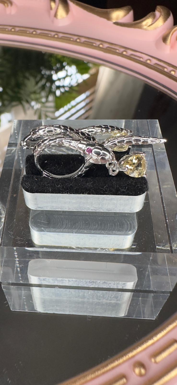 Citrine Snake Earrings – power, protection & golden energy