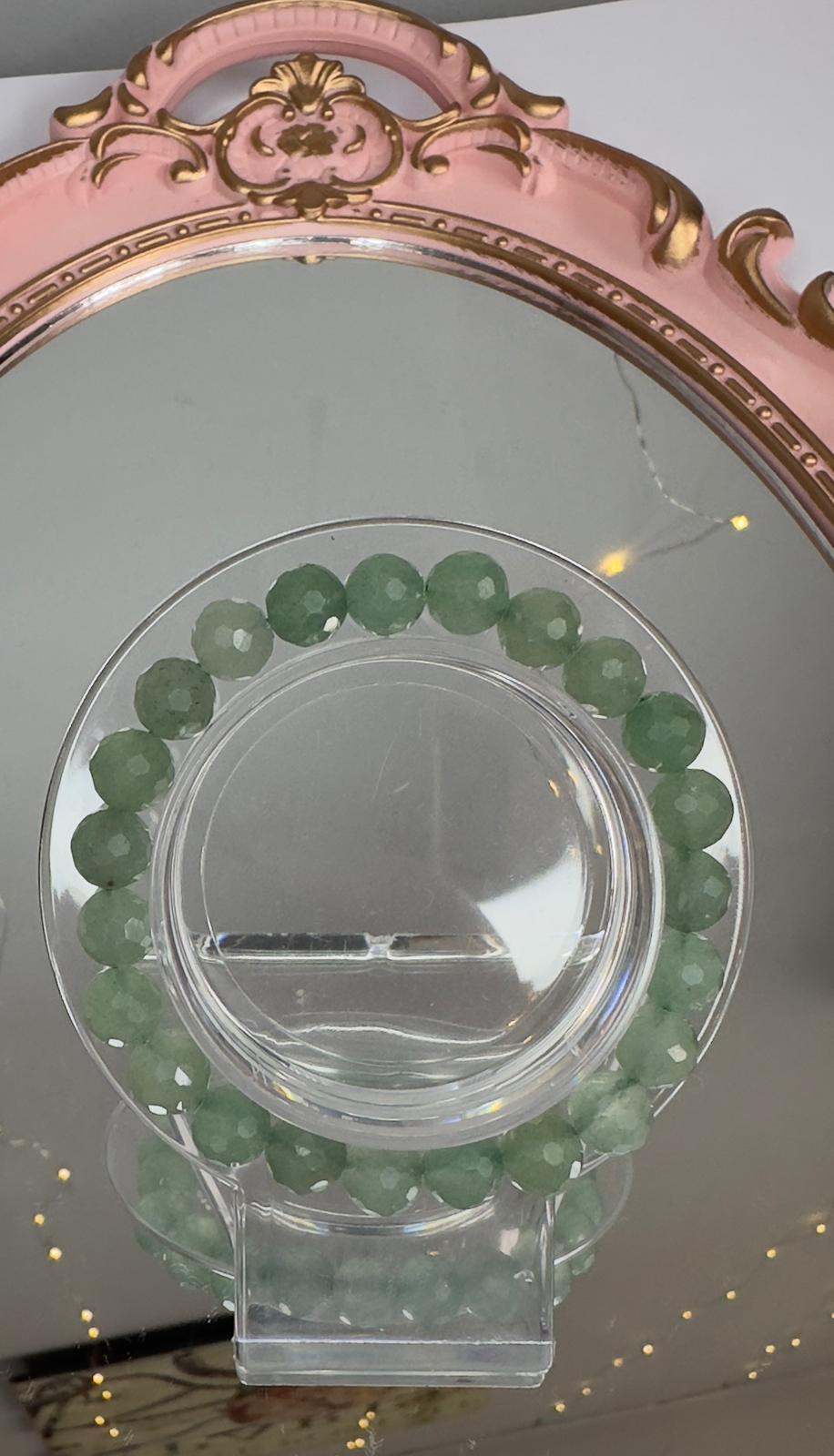 Green Aventurine Faceted Bracelet – 8 mm Stone of Opportunity