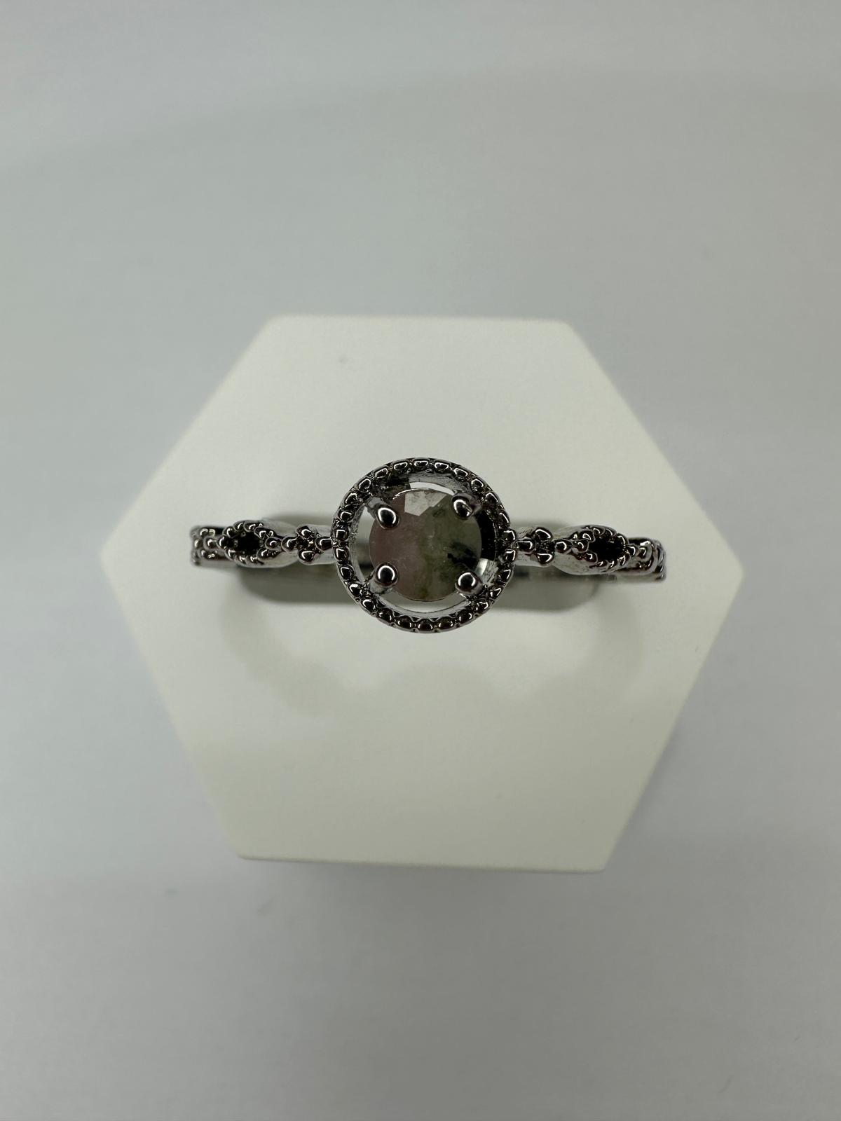 Garden Quartz Ring in White Copper (Adjustable)