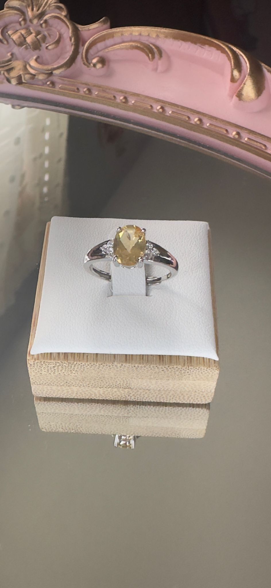Citrine Sterling Silver Ring – Adjustable Oval Cut