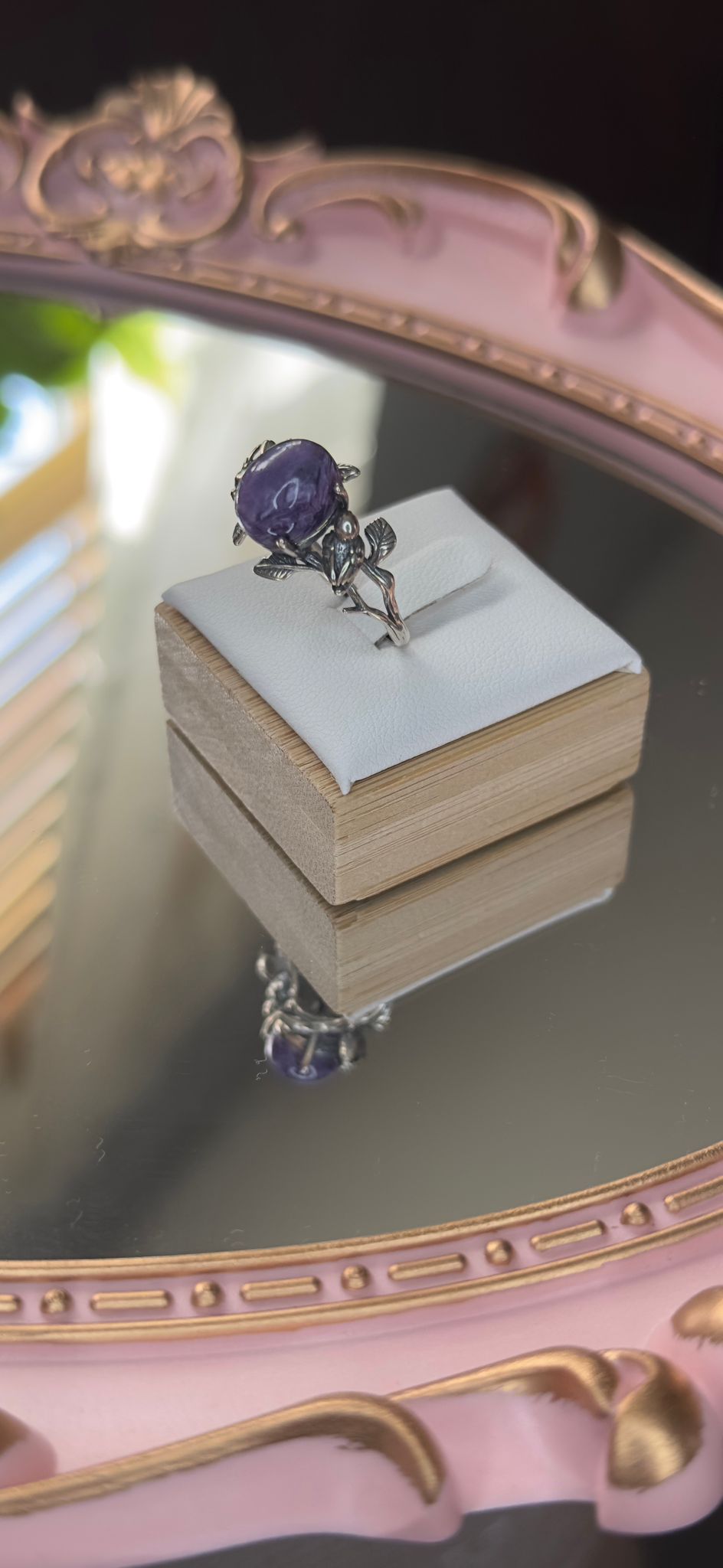 Charoite Sterling Silver Ring –  Nature-Inspired Design