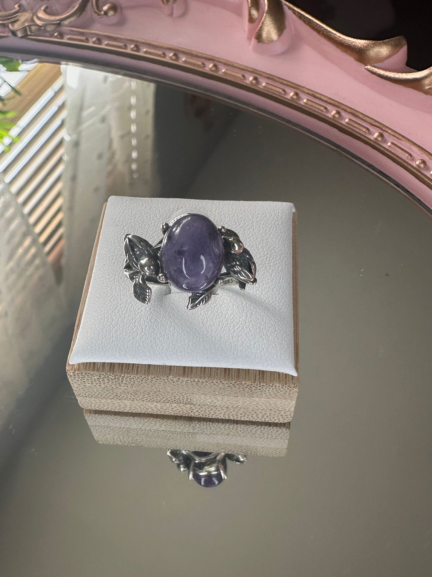Charoite Sterling Silver Ring –  Nature-Inspired Design