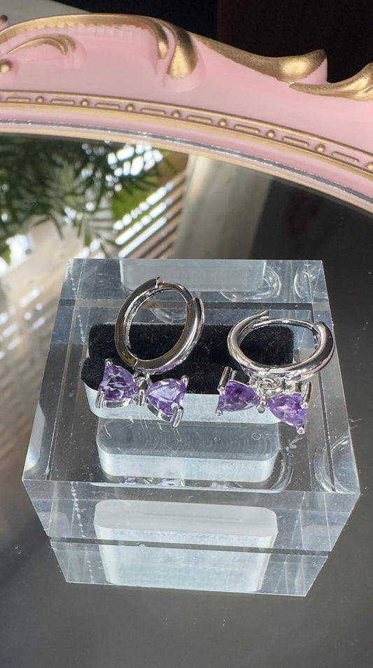 Amethyst Bow Earrings – calm, clarity & timeless elegance