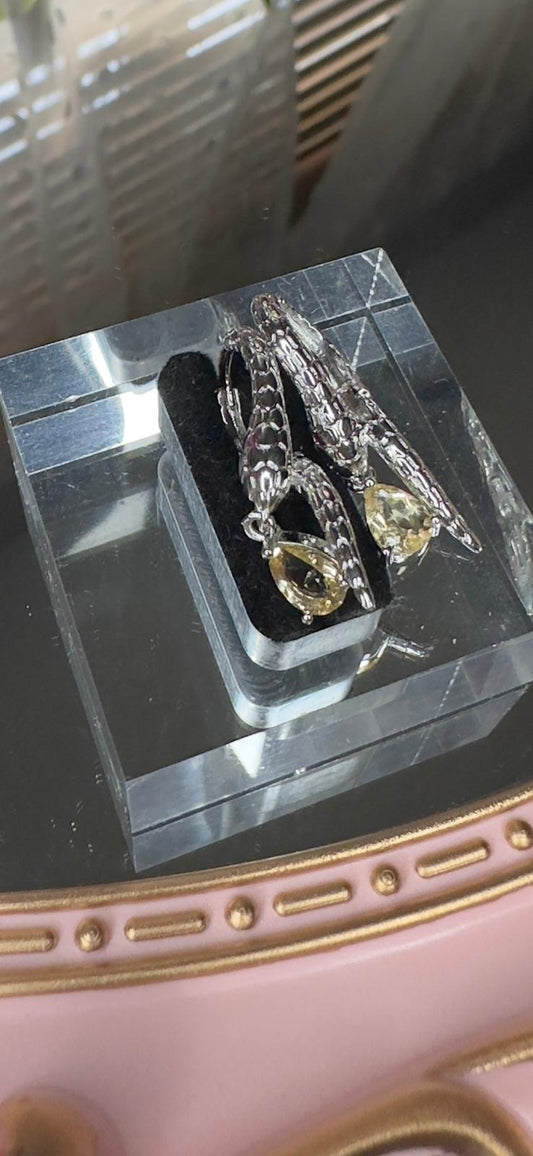 Citrine Snake Earrings – power, protection & golden energy