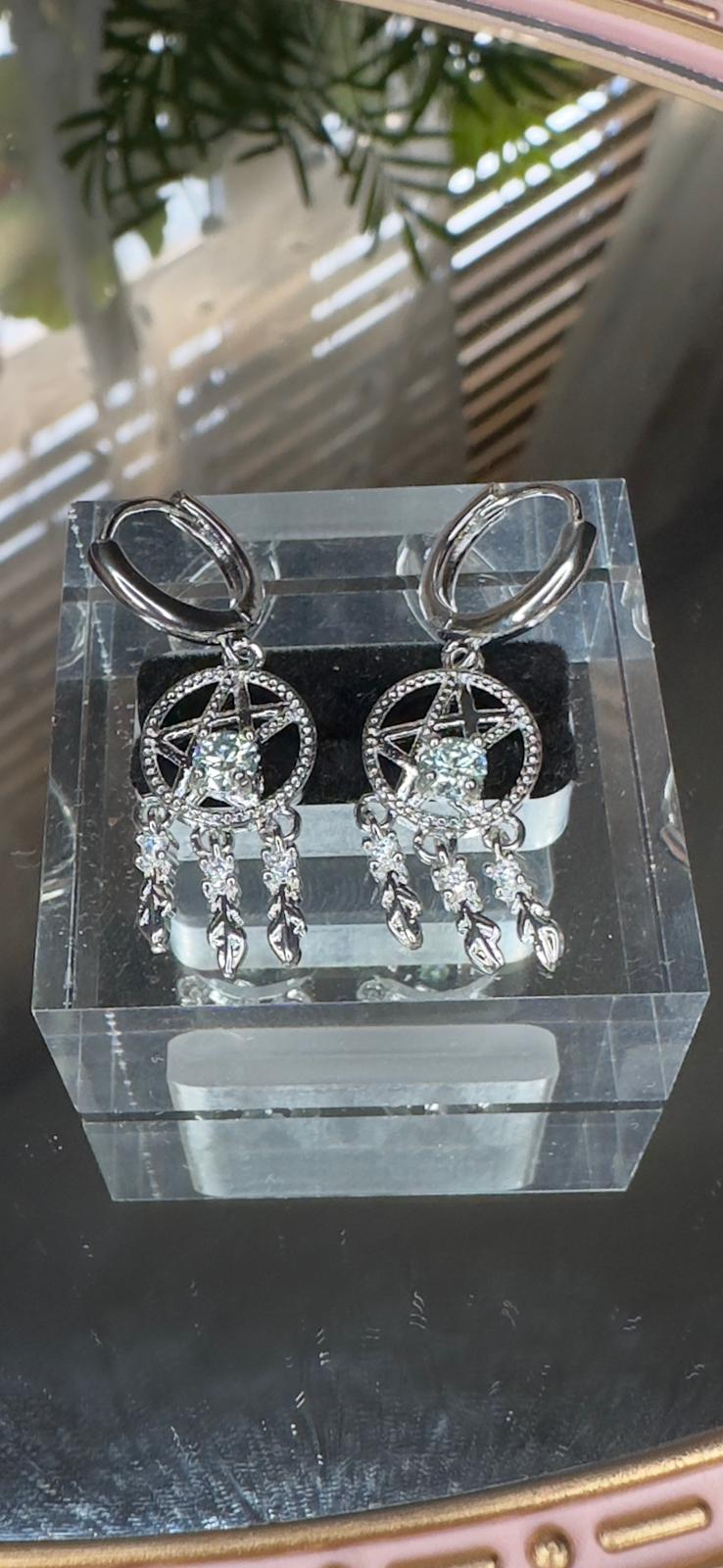 Moissanite Dreamcatcher Earrings – brilliance, magic & protection