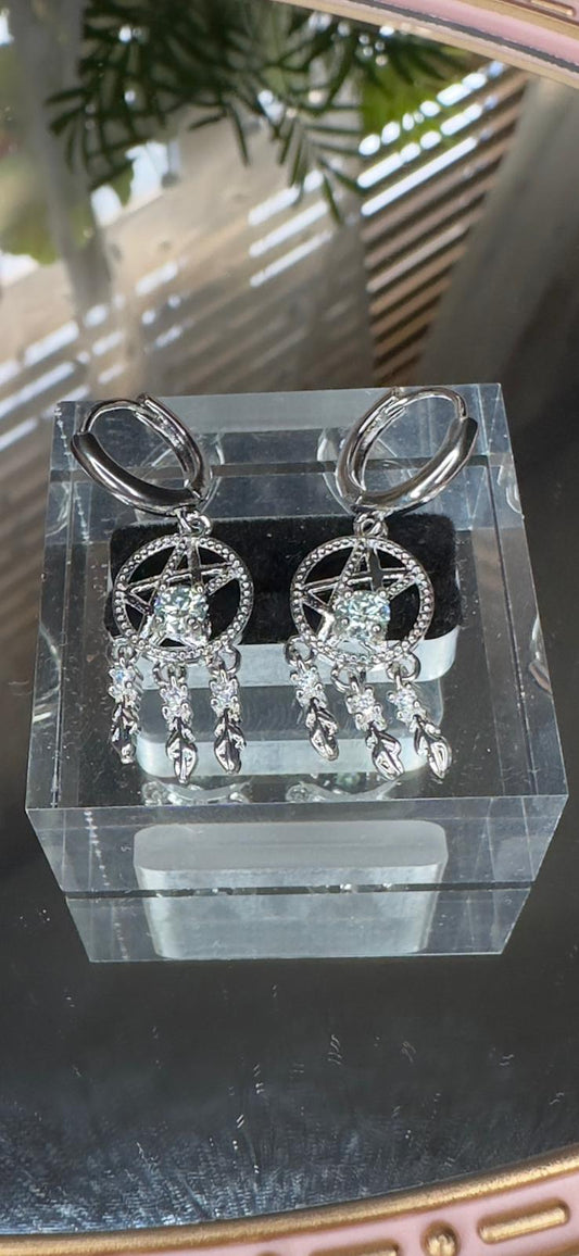 Moissanite Dreamcatcher Earrings – brilliance, magic & protection