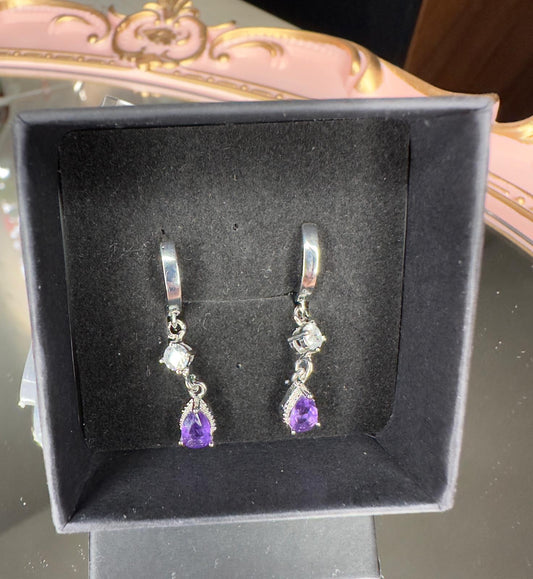 Amethyst Drop Earrings – peace, elegance & spiritual light