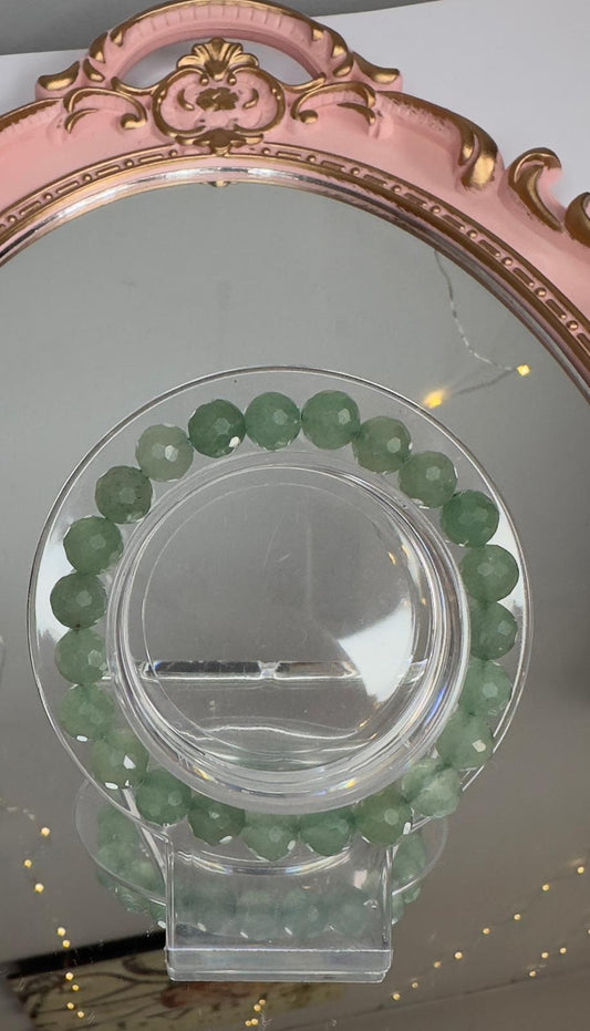 Green Aventurine Faceted Bracelet – 8 mm Stone of Opportunity