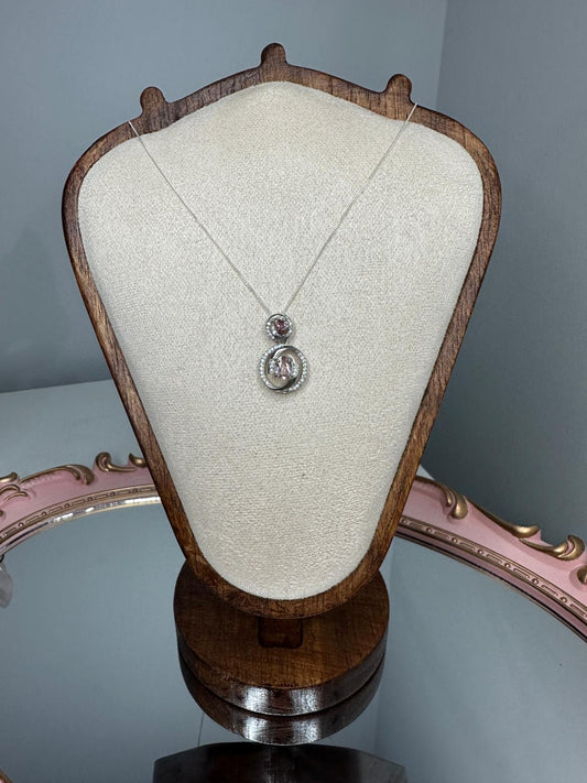 Sterling Silver Pink Tourmaline Necklace